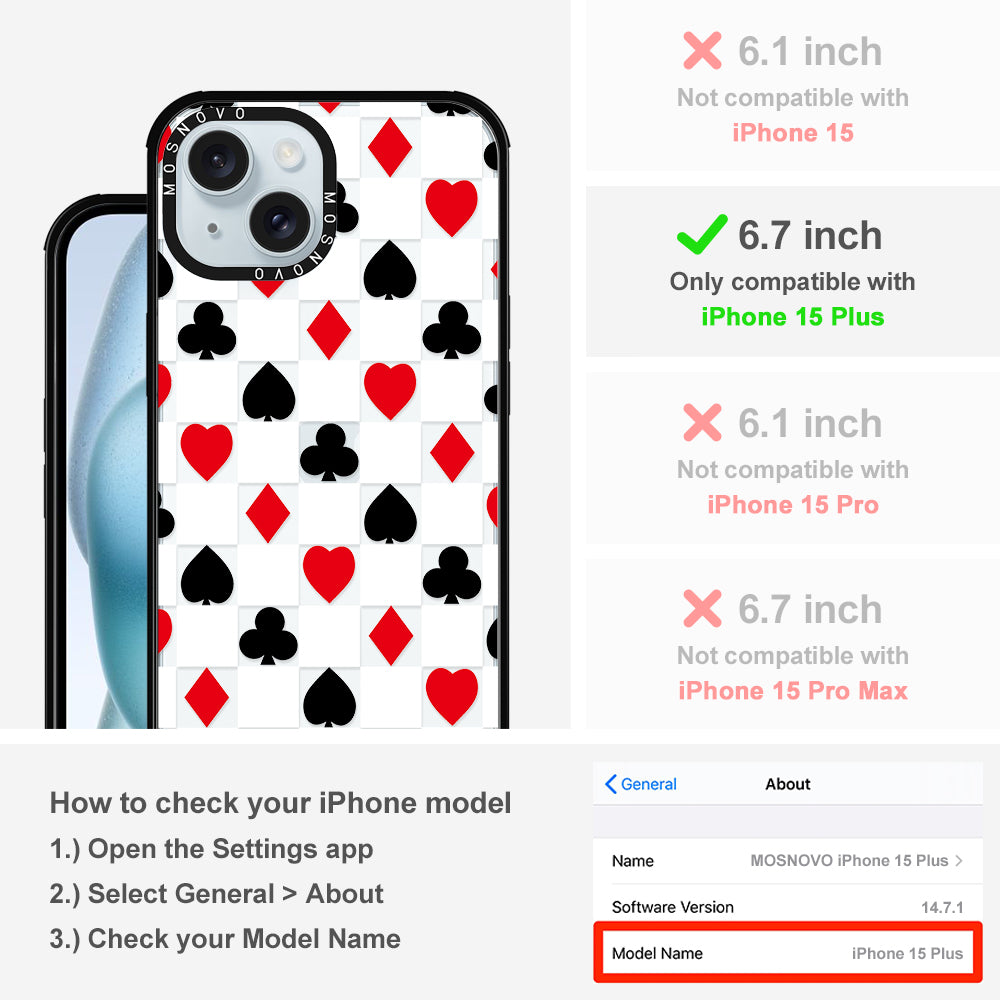 Checker Poker Phone Case - iPhone 15 Plus Case - MOSNOVO