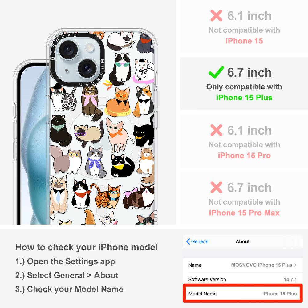 Cute Cat Phone Case - iPhone 15 Plus Case - MOSNOVO