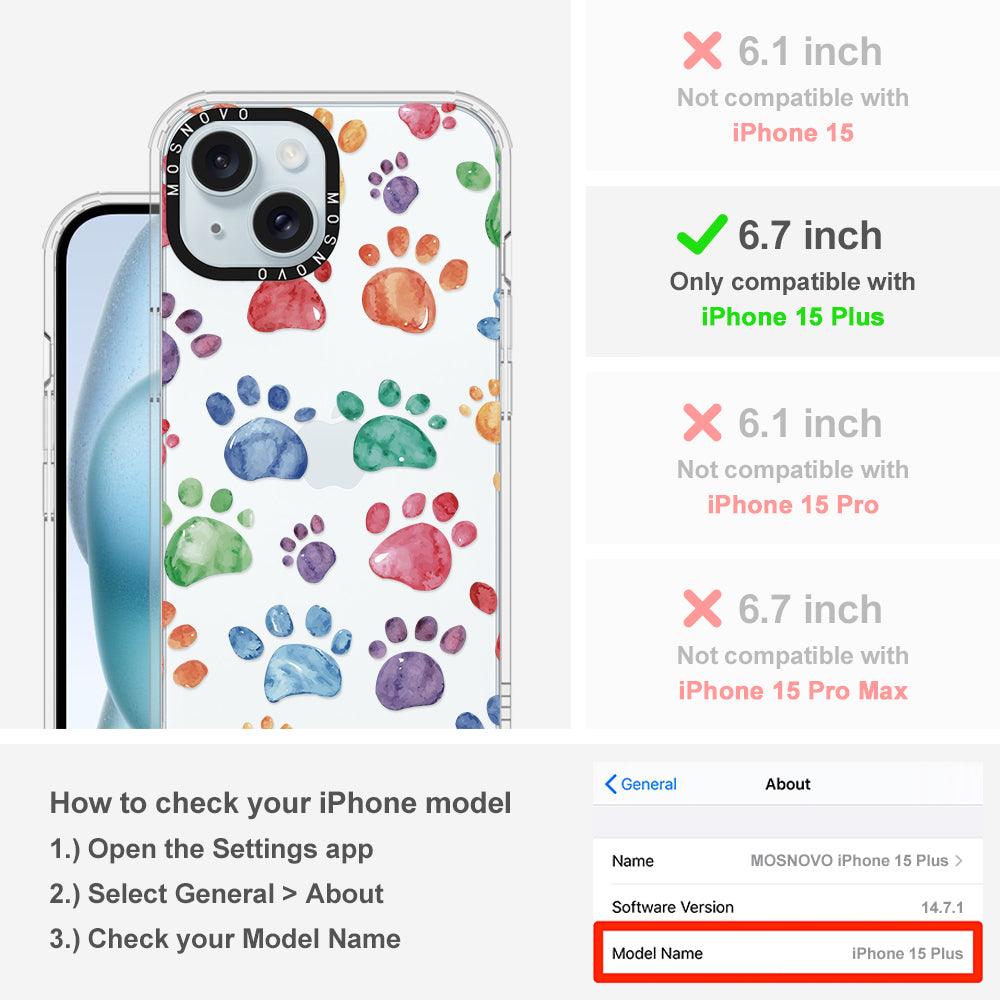 Colorful Paw Phone Case - iPhone 15 Plus Case - MOSNOVO