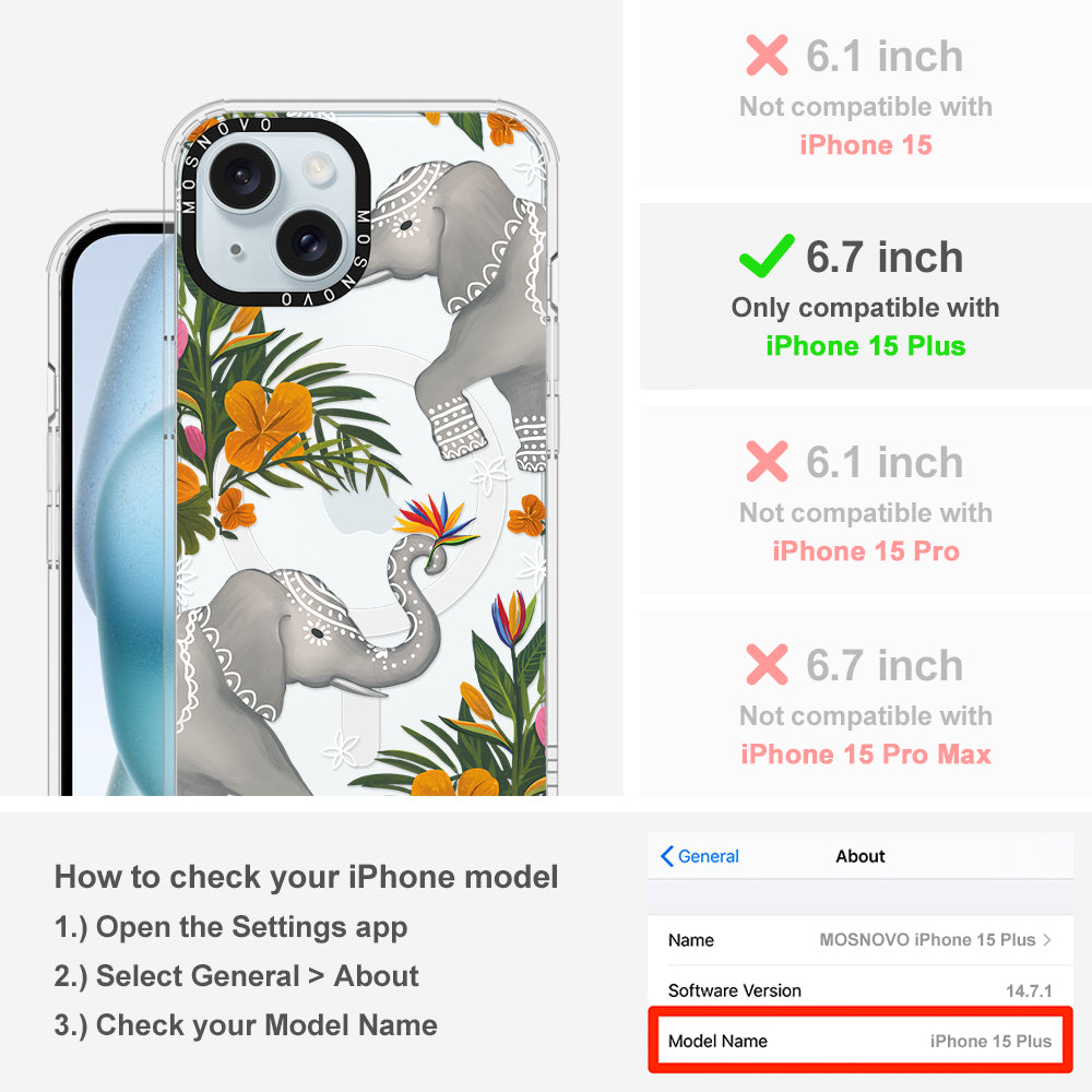 Elephant Phone Case - iPhone 15 Plus Case - MOSNOVO