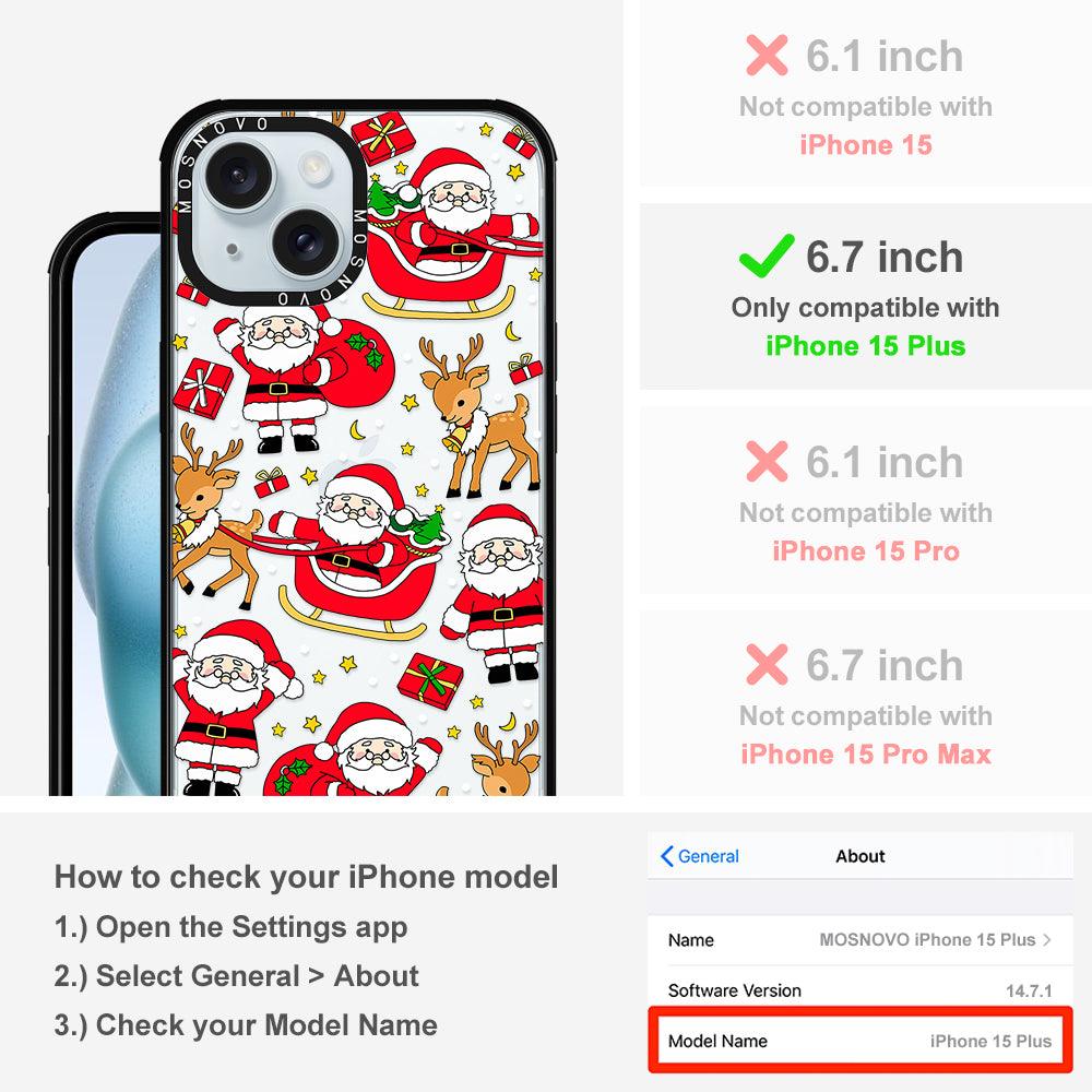 Cute Santa Claus Deer Phone Case - iPhone 15 Plus Case - MOSNOVO