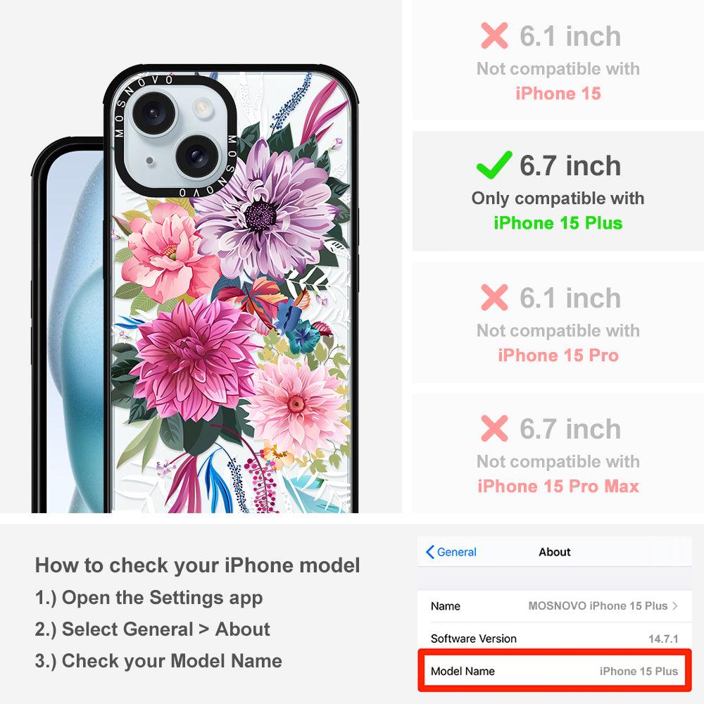 Dahlia Bloom Phone Case - iPhone 15 Plus Case - MOSNOVO
