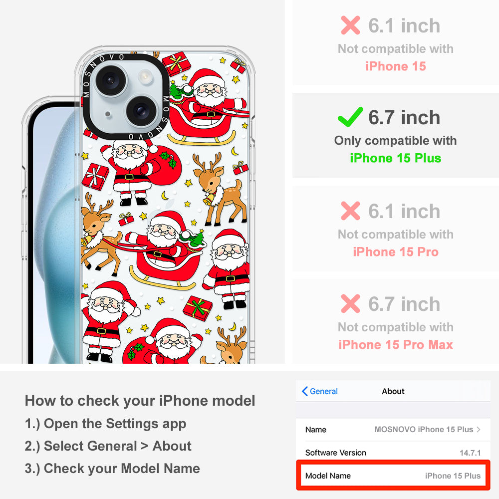 Cute Santa Claus Deer Phone Case - iPhone 15 Plus Case - MOSNOVO