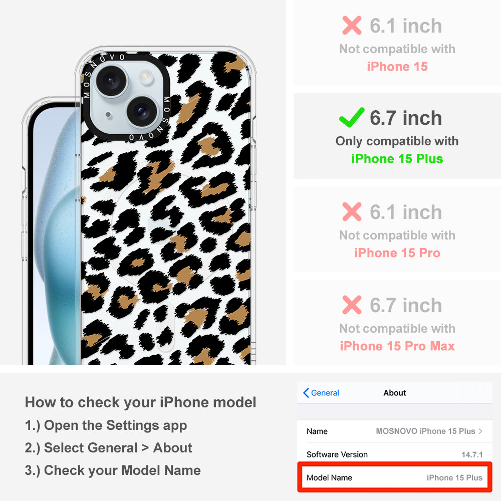 Leopard Print Phone Case - iPhone 15 Plus Case - MOSNOVO