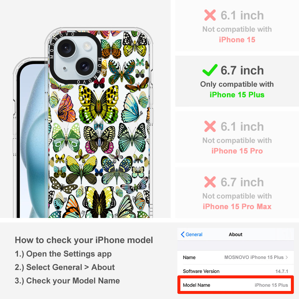 Butterflies Phone Case - iPhone 15 Plus Case - MOSNOVO