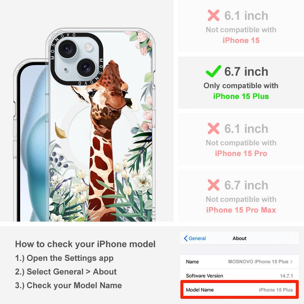 Giraffe In The Garden Phone Case - iPhone 15 Plus Case - MOSNOVO