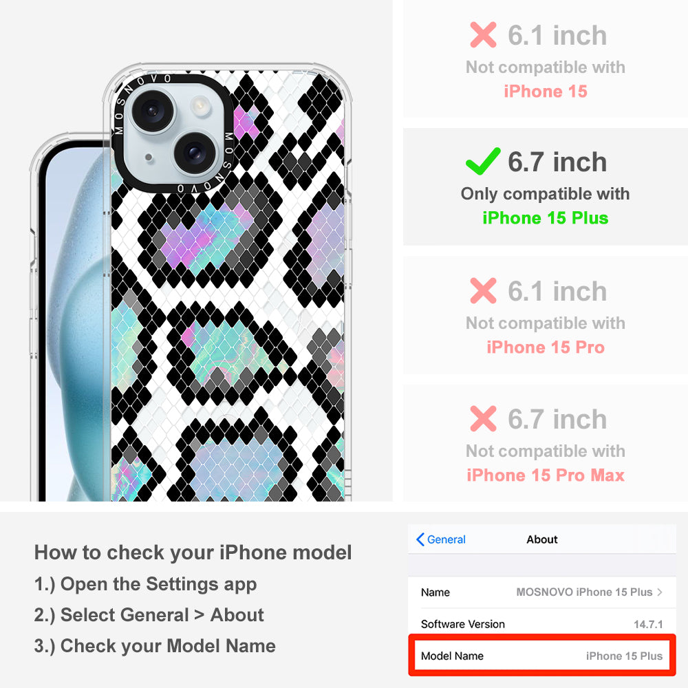 Aurora Snake Print Phone Case - iPhone 15 Plus Case - MOSNOVO