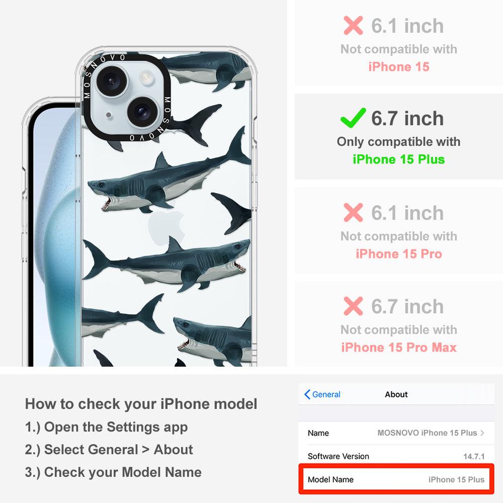 White Shark Phone Case - iPhone 15 Plus Case - MOSNOVO