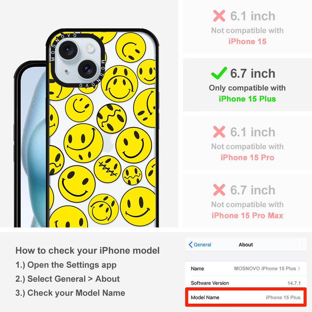 Smiley Face Phone Case - iPhone 15 Plus Case - MOSNOVO