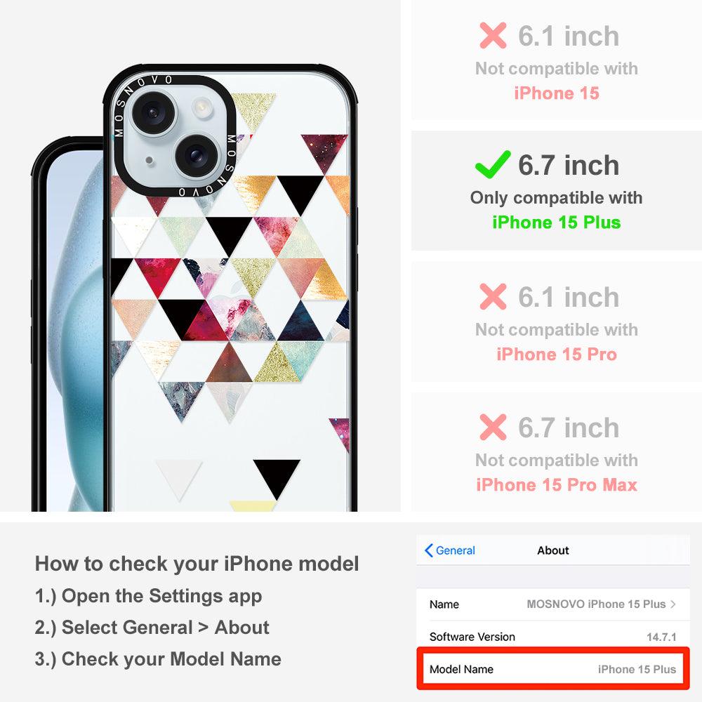 Triangles Stone Marble Phone Case - iPhone 15 Plus Case - MOSNOVO