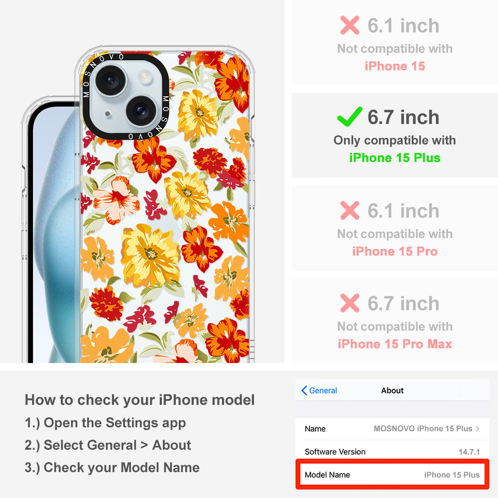 70s Boho Yellow Flower Phone Case - iPhone 15 Plus Case - MOSNOVO