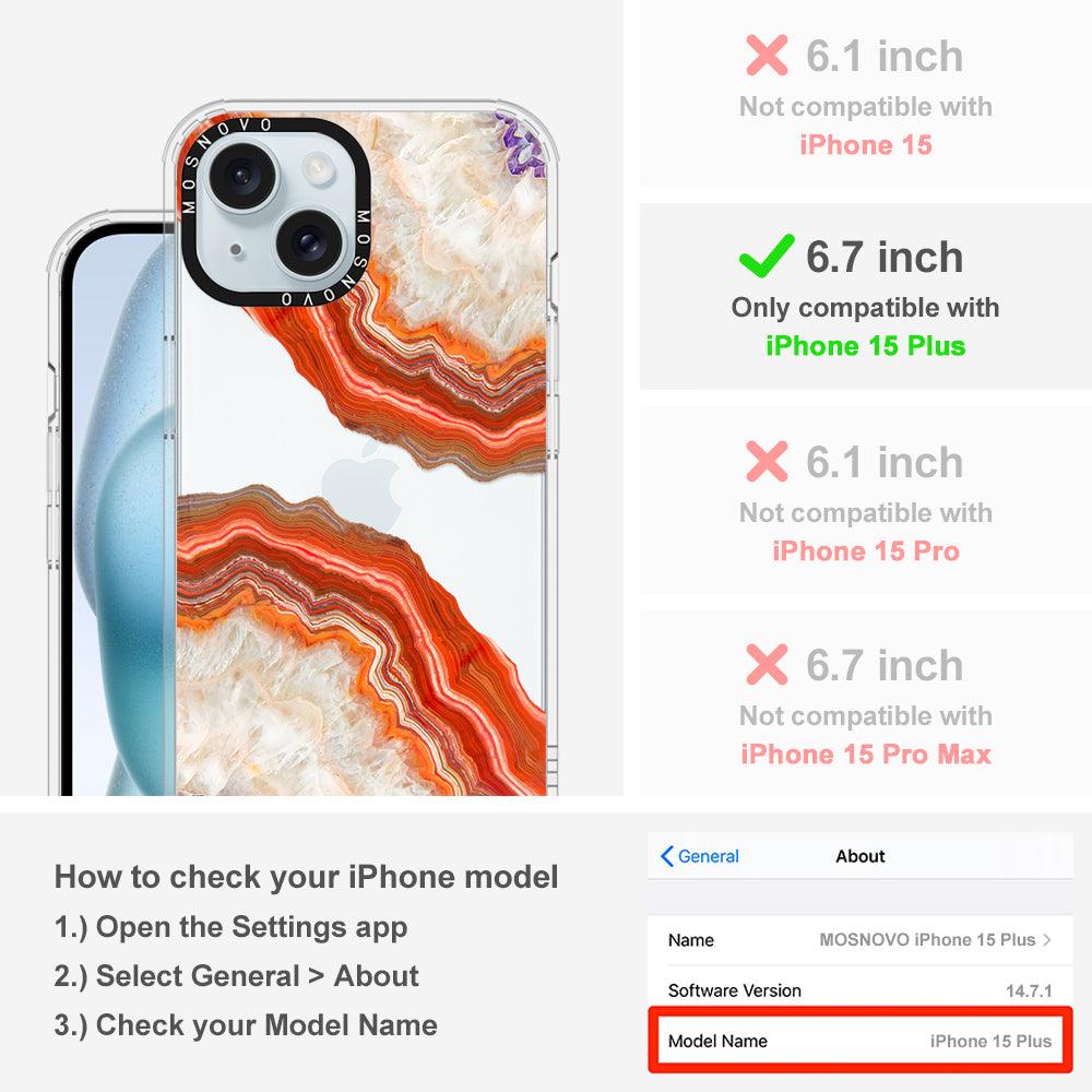Agate Red Phone Case - iPhone 15 Plus Case - MOSNOVO
