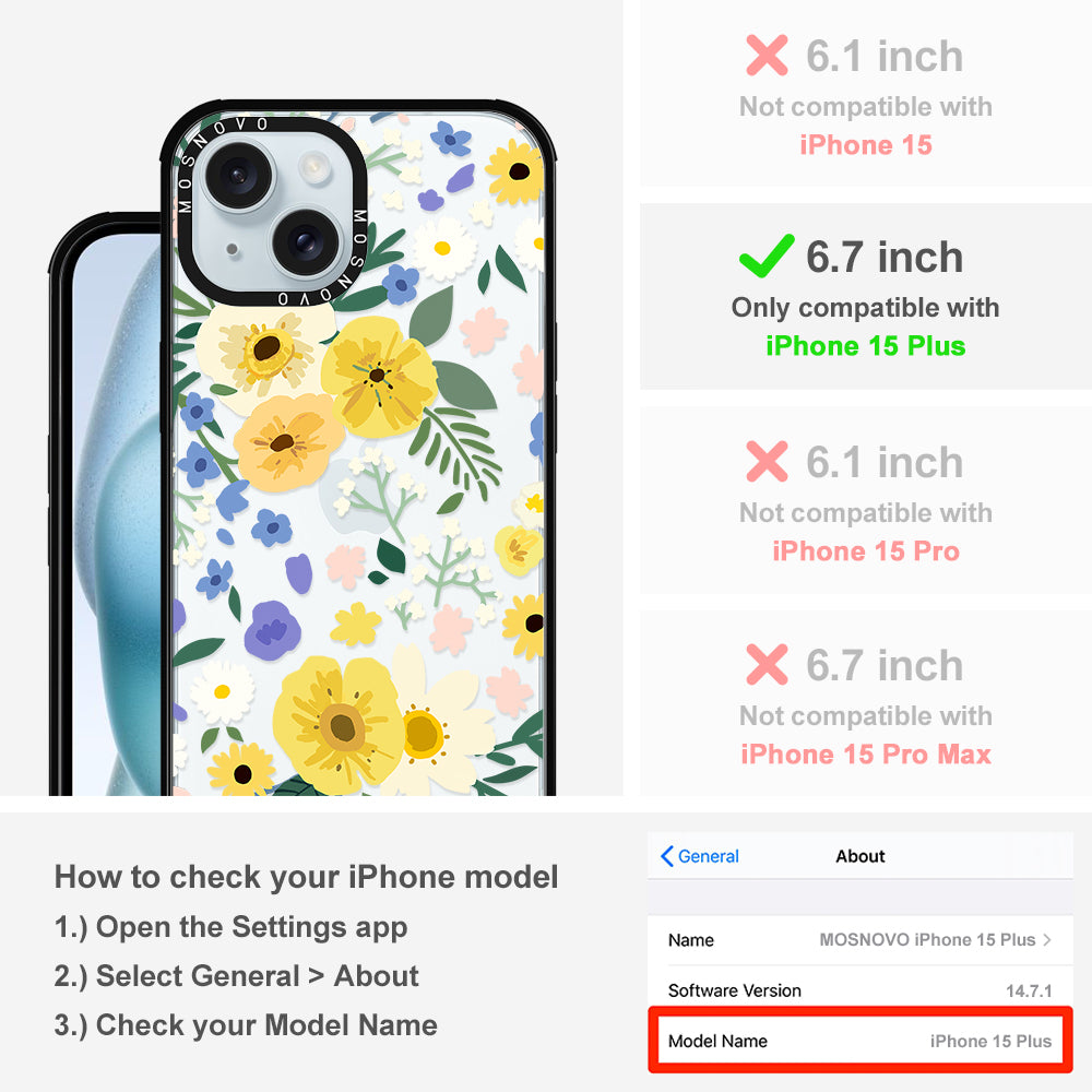 Spring Wild Floral Phone Case - iPhone 15 Plus Case - MOSNOVO