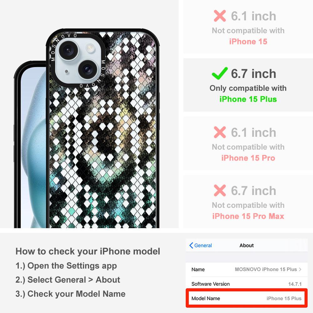 Rainbow Snake Print Phone Case - iPhone 15 Plus Case - MOSNOVO