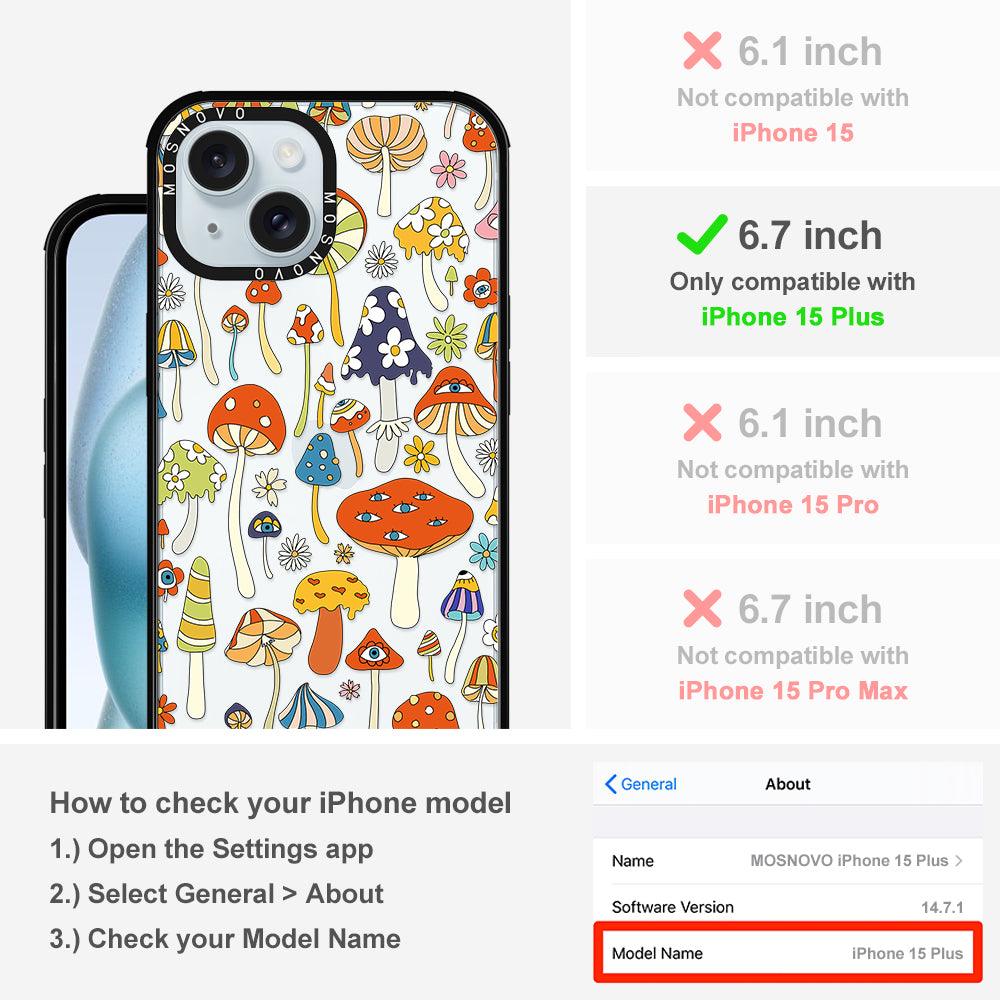 Mushroom Art Phone Case - iPhone 15 Plus Case - MOSNOVO