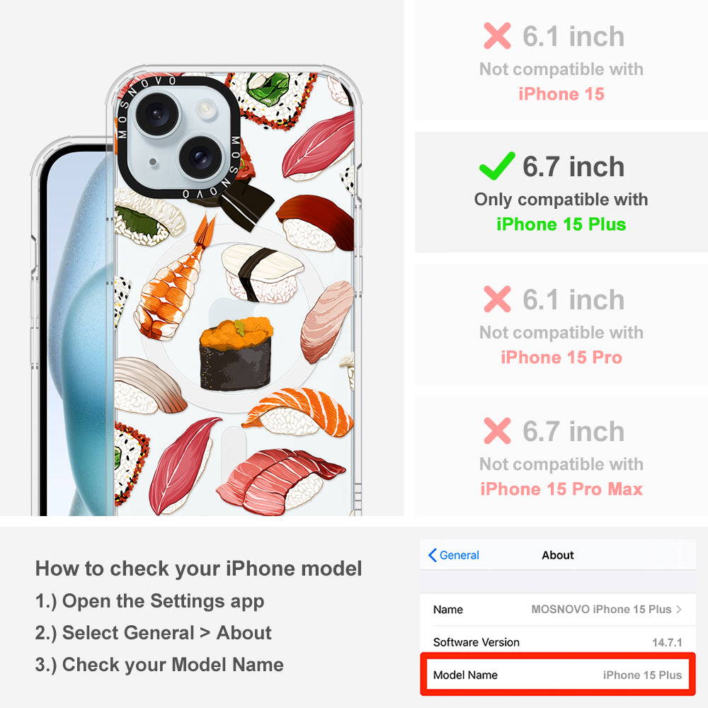 Mixed Sushi Phone Case - iPhone 15 Plus Case - MOSNOVO