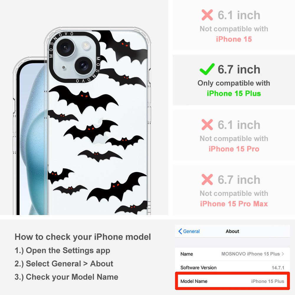 Evil Bat Phone Case - iPhone 15 Plus Case - MOSNOVO