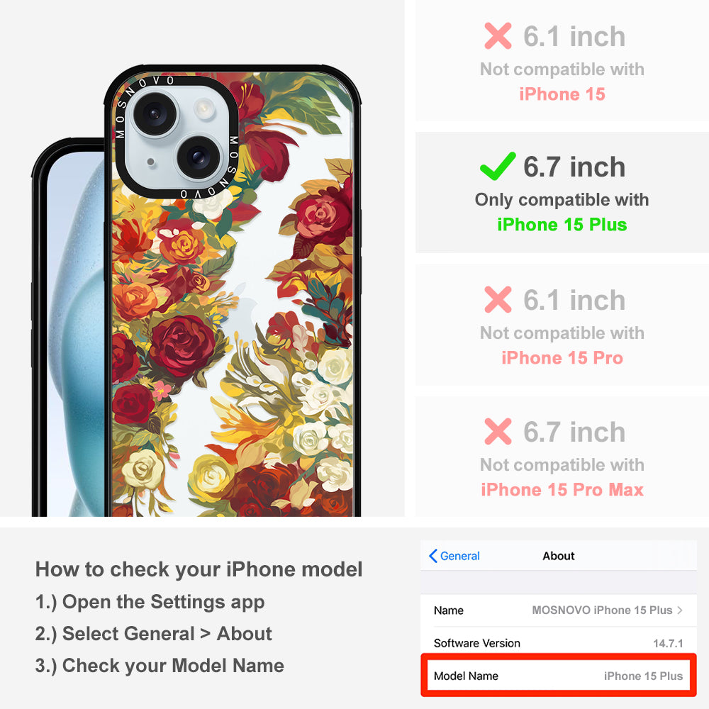 Vintage Flower Garden Phone Case - iPhone 15 Plus Case - MOSNOVO