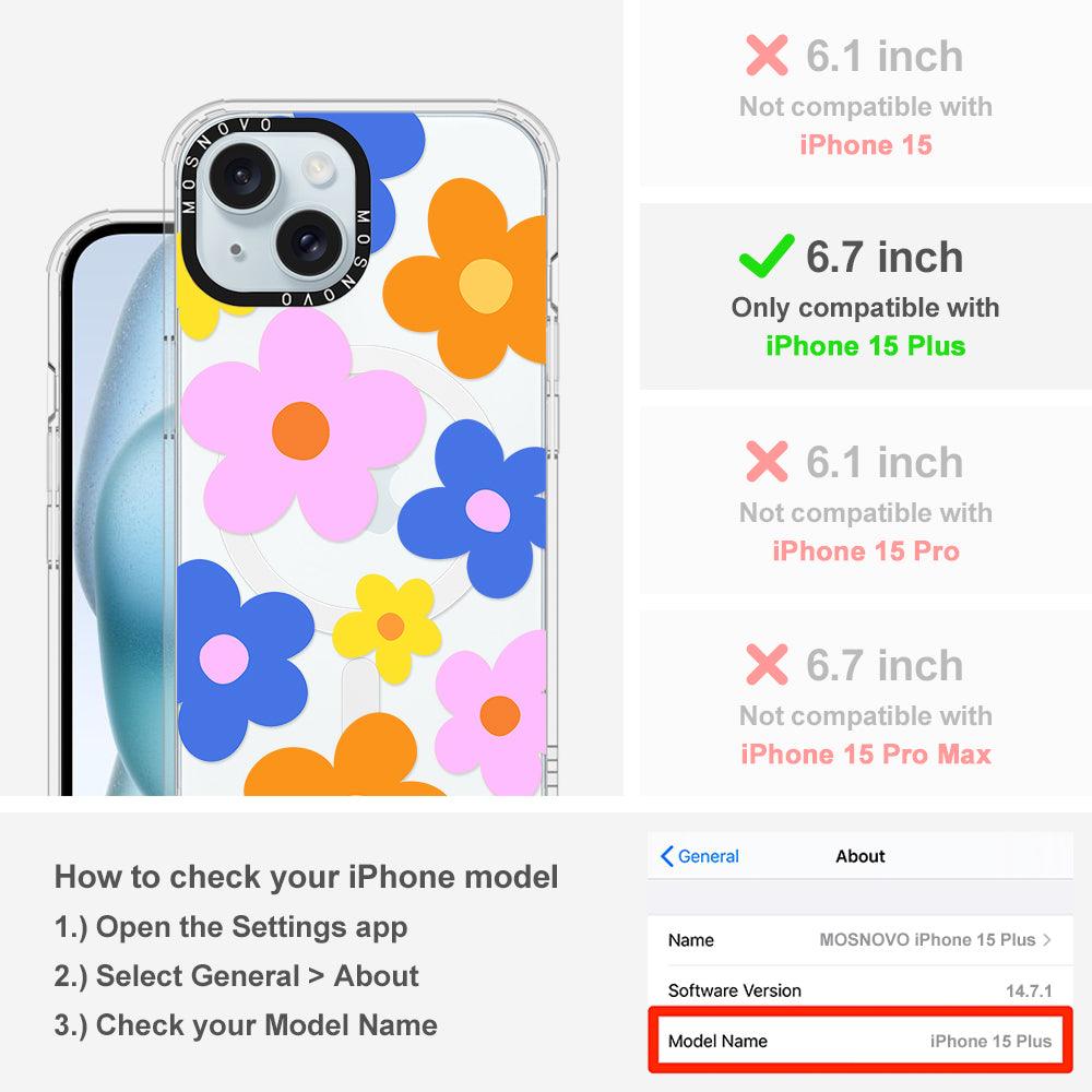 60's Groovy Flower Phone Case - iPhone 15 Plus Case - MOSNOVO