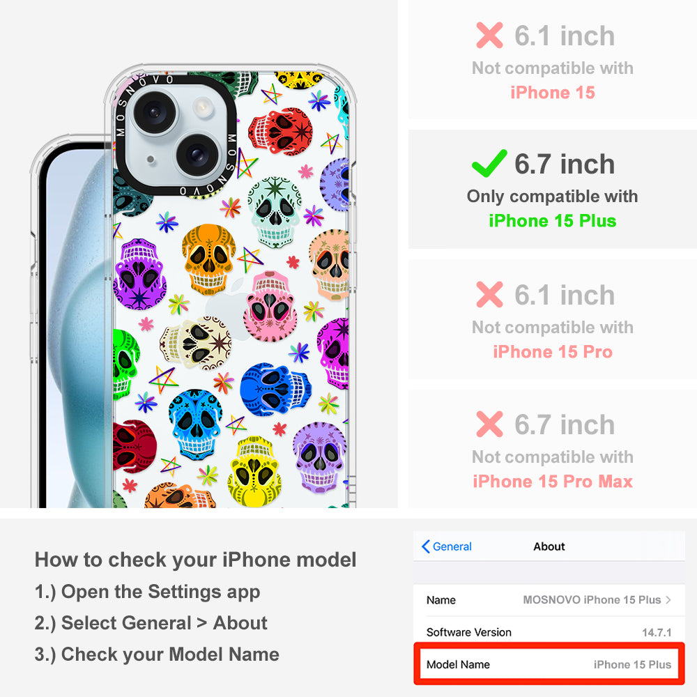 Skull Phone Case - iPhone 15 Plus Case - MOSNOVO