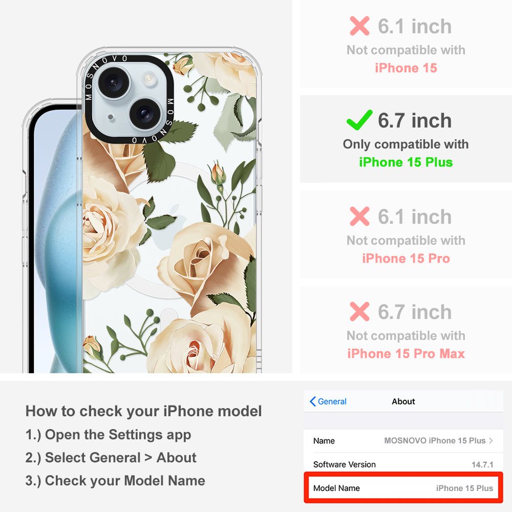 Champagne Roses Phone Case - iPhone 15 Plus Case - MOSNOVO