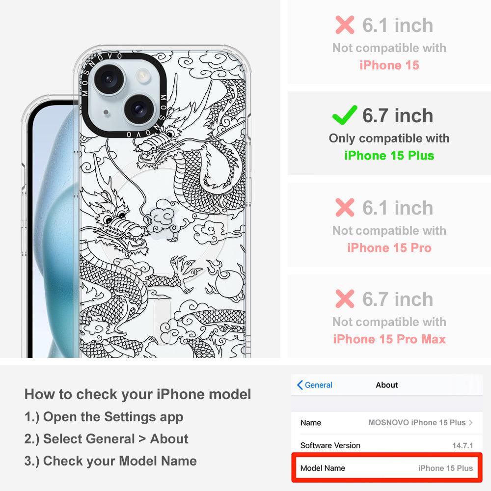 Black Dragon Phone Case - iPhone 15 Plus Case - MOSNOVO