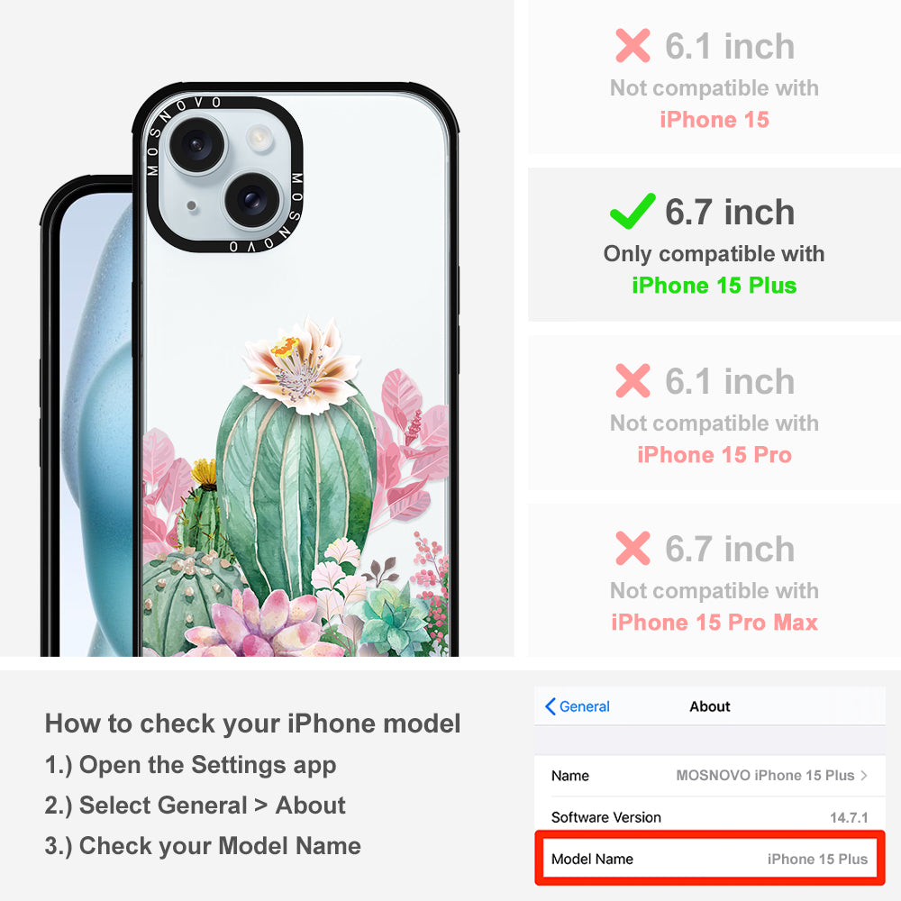 Cactaceae Phone Case - iPhone 15 Plus Case - MOSNOVO