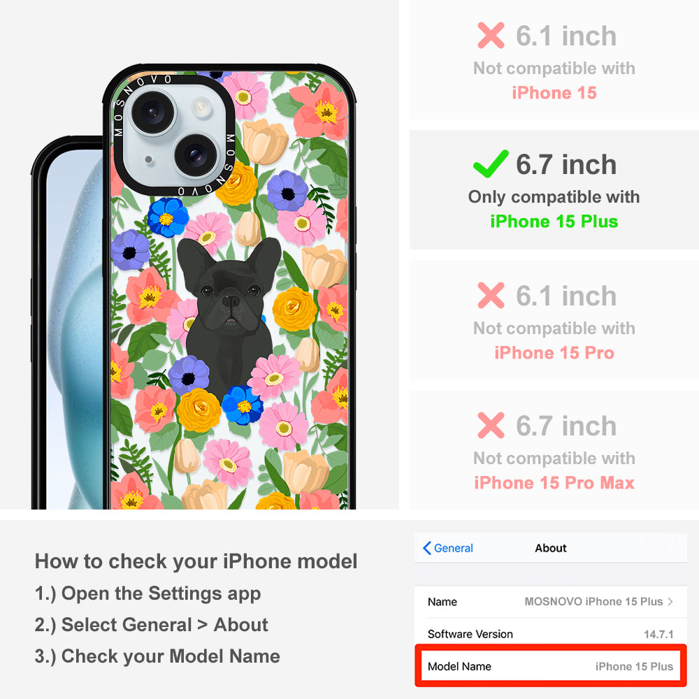 French Bulldog Garden Phone Case - iPhone 15 Plus Case - MOSNOVO