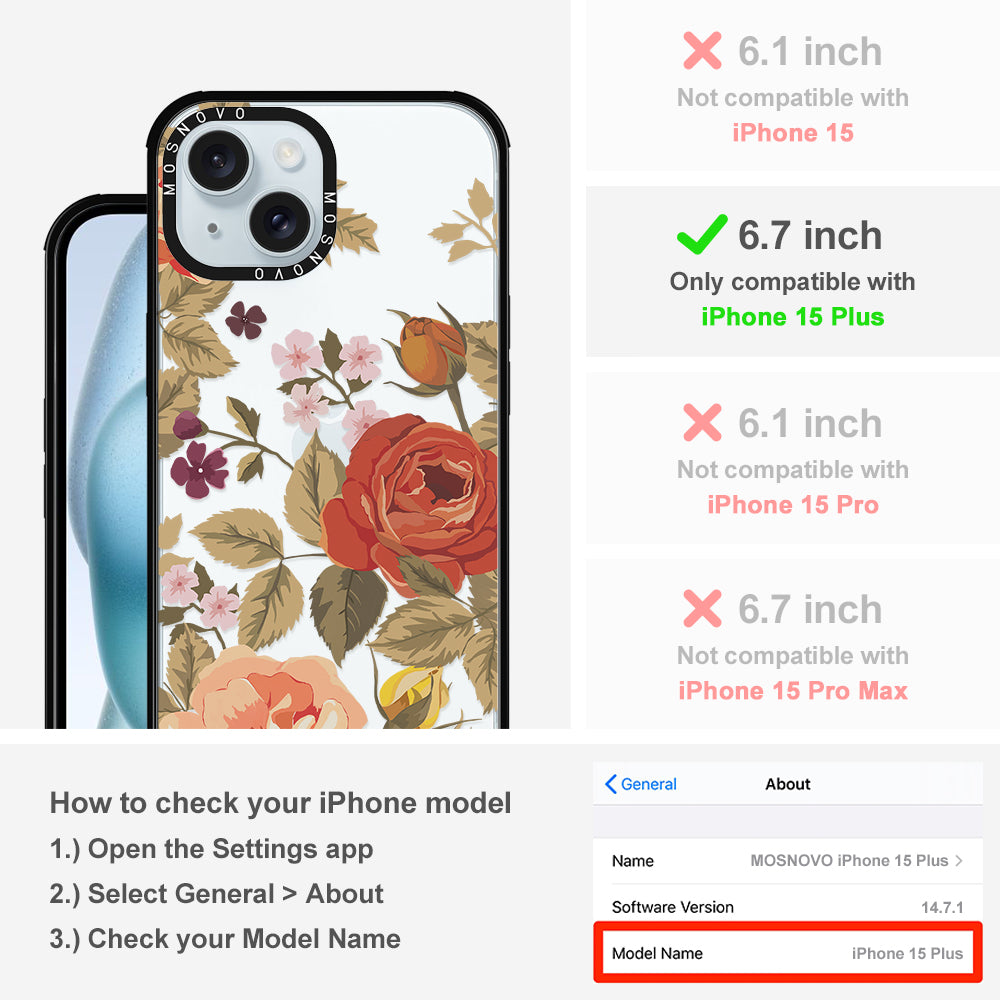 Vintage Roses Phone Case - iPhone 15 Plus Case - MOSNOVO