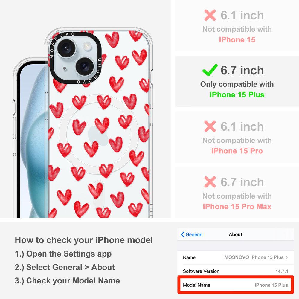 Cute Little Hearts Phone Case - iPhone 15 Plus Case - MOSNOVO