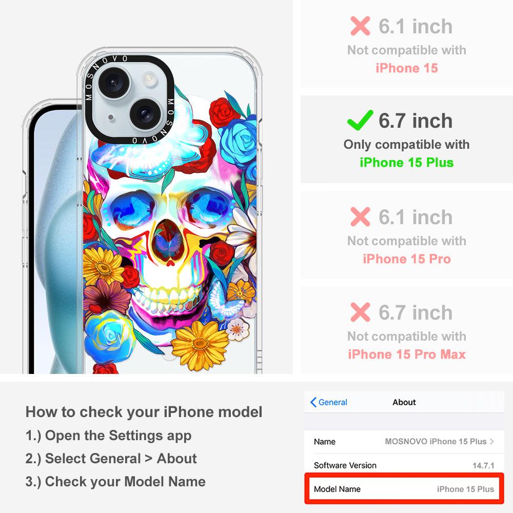 Neon Skull Phone Case - iPhone 15 Plus Case - MOSNOVO