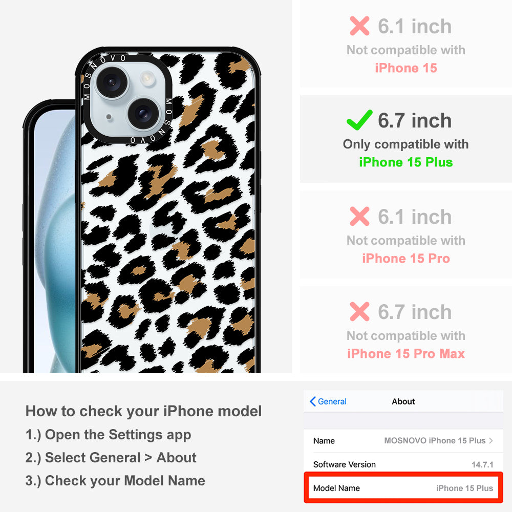 Leopard Print Phone Case - iPhone 15 Plus Case - MOSNOVO