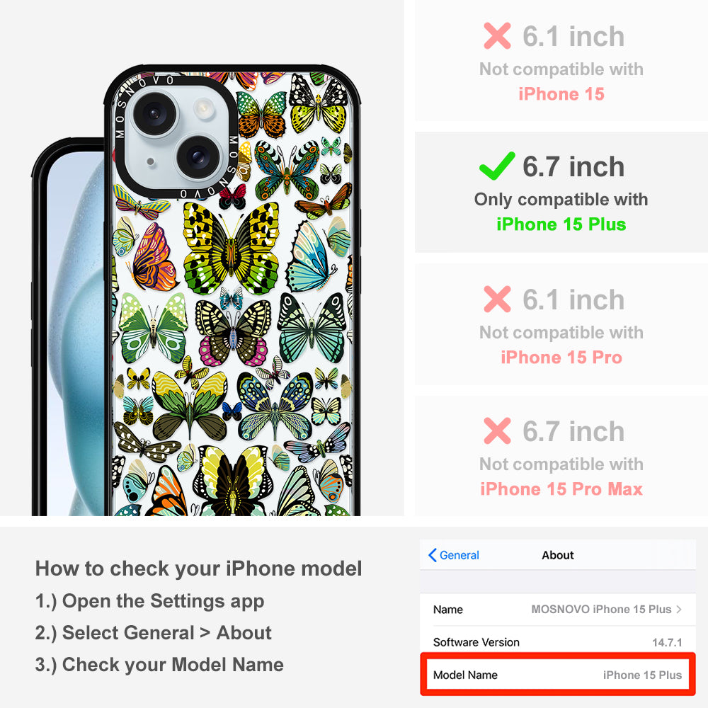 Butterflies Phone Case - iPhone 15 Plus Case - MOSNOVO