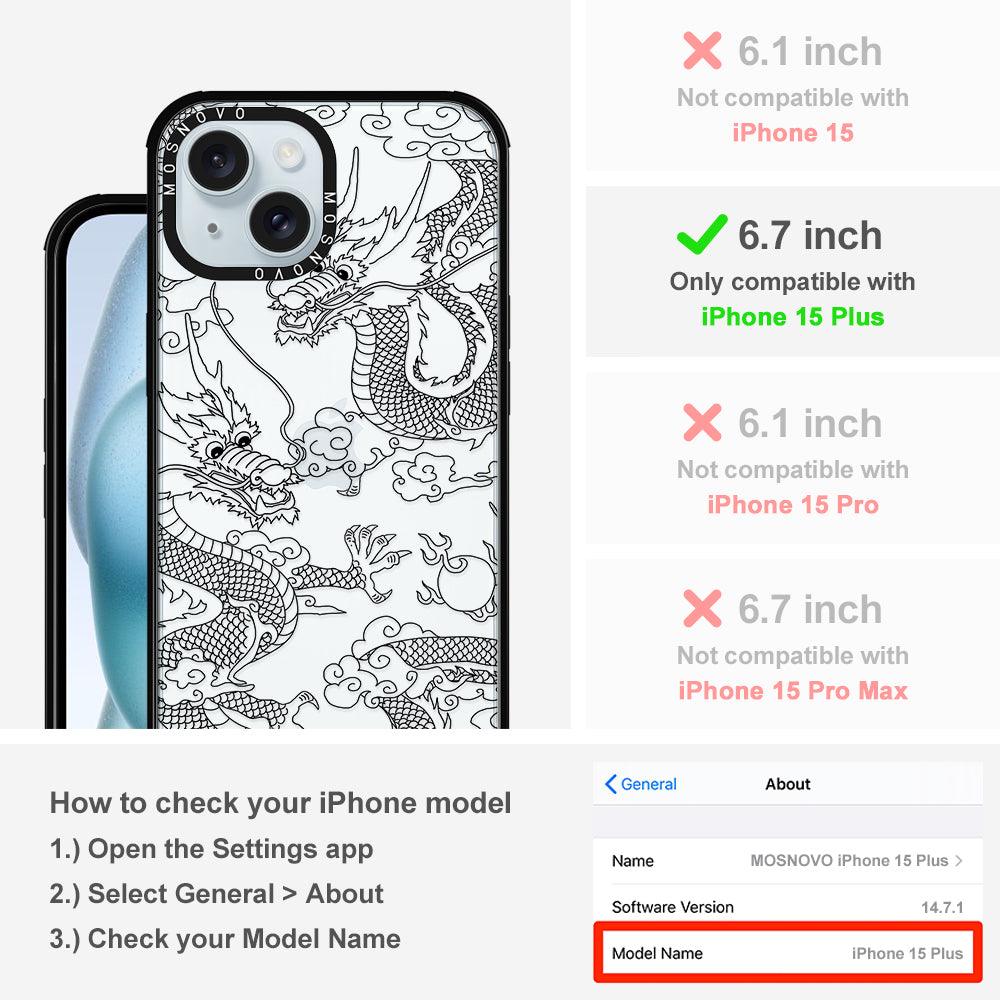 Black Dragon Phone Case - iPhone 15 Plus Case - MOSNOVO