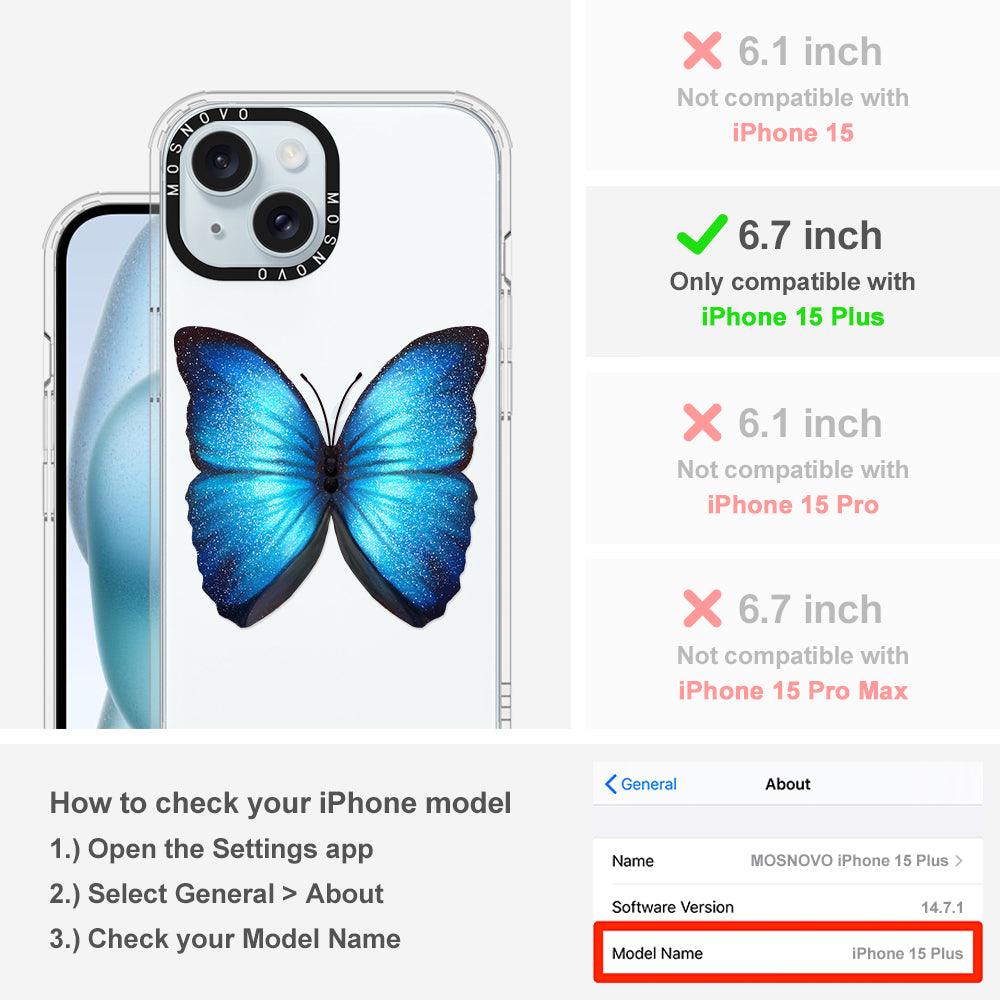 Shimmering Butterfly Phone Case - iPhone 15 Plus Case - MOSNOVO