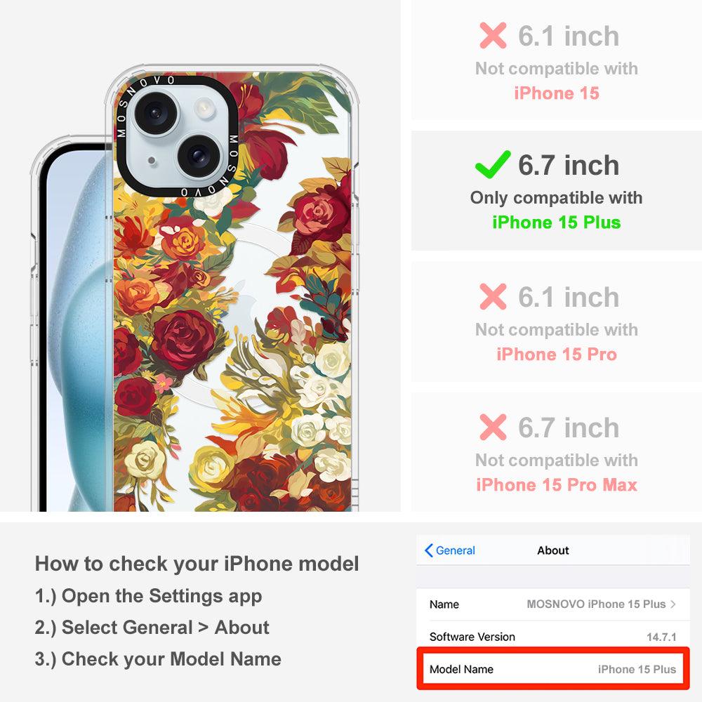 Vintage Flower Garden Phone Case - iPhone 15 Plus Case - MOSNOVO