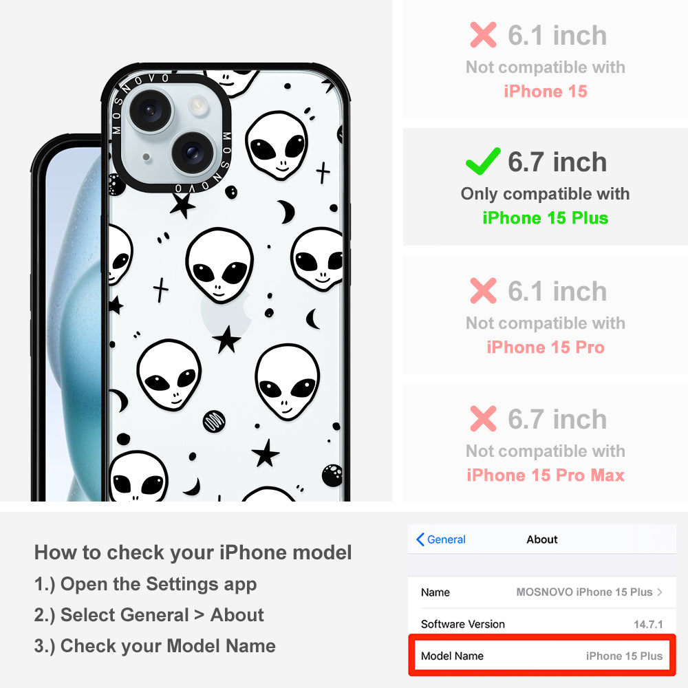 Cute Alien Phone Case - iPhone 15 Plus Case - MOSNOVO