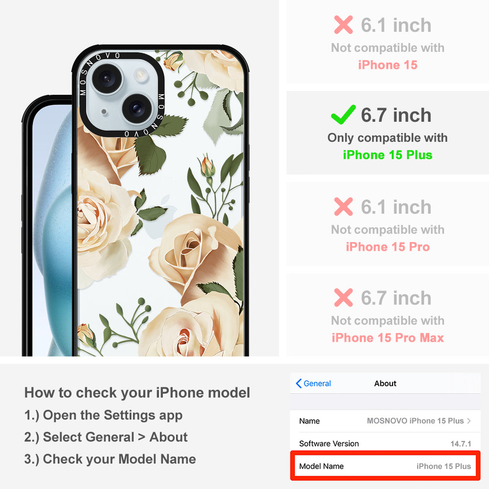Champagne Roses Phone Case - iPhone 15 Plus Case - MOSNOVO