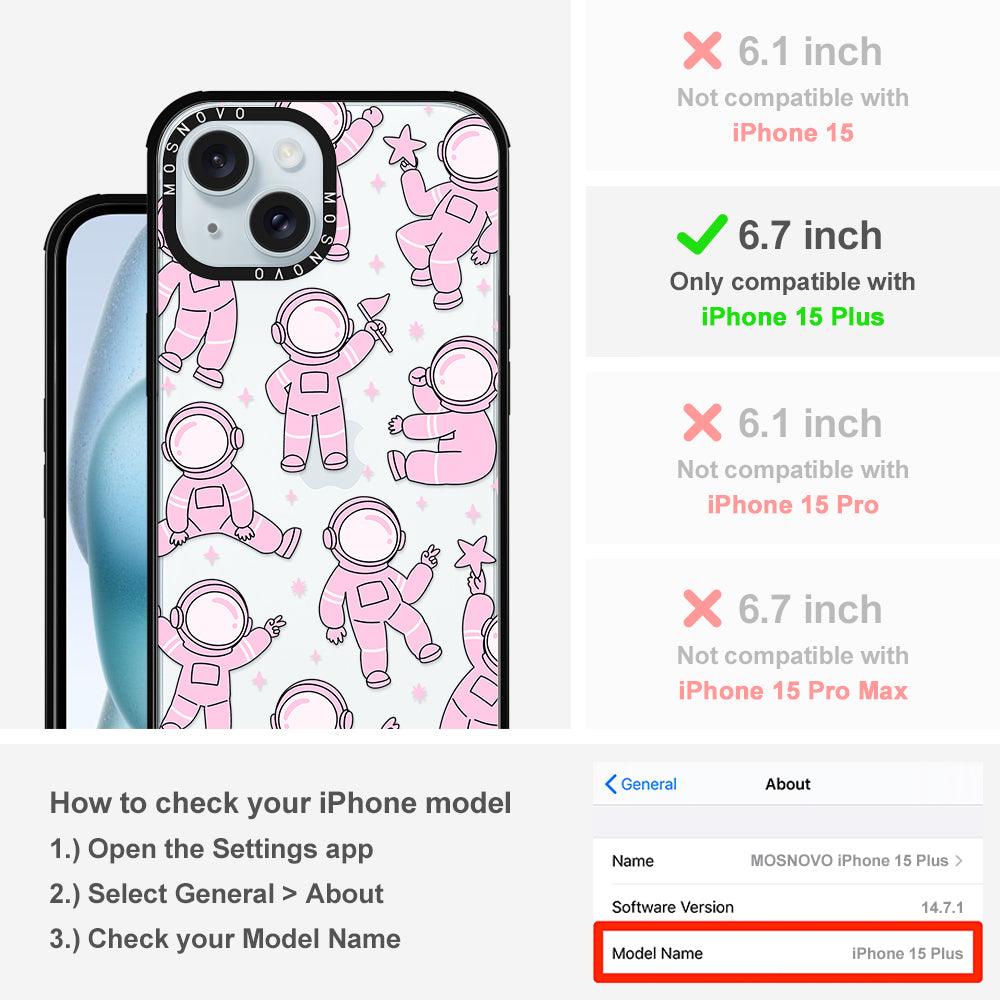 Pink Astronaut Phone Case - iPhone 15 Plus Case - MOSNOVO