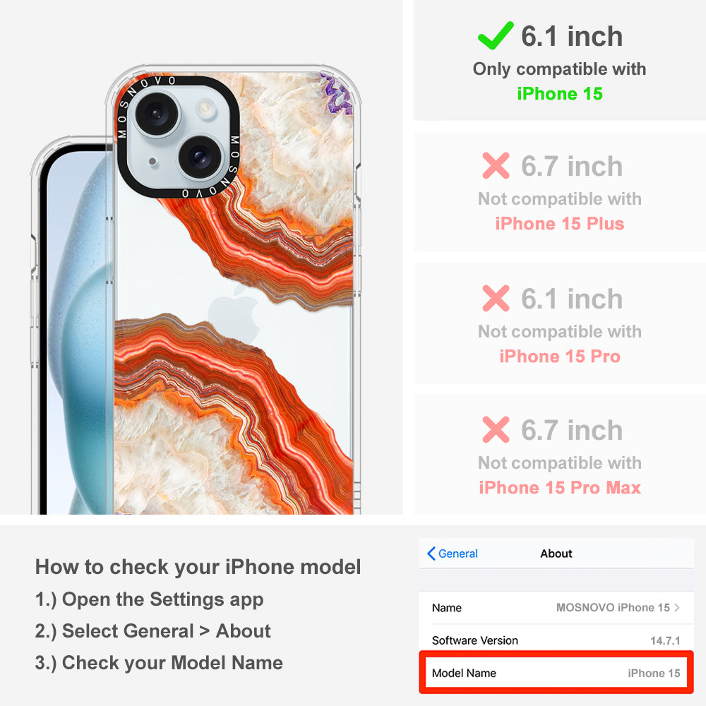 Agate Red Phone Case - iPhone 15 Case - MOSNOVO