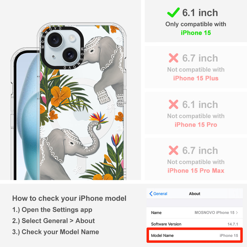 Elephant Phone Case - iPhone 15 Case - MOSNOVO