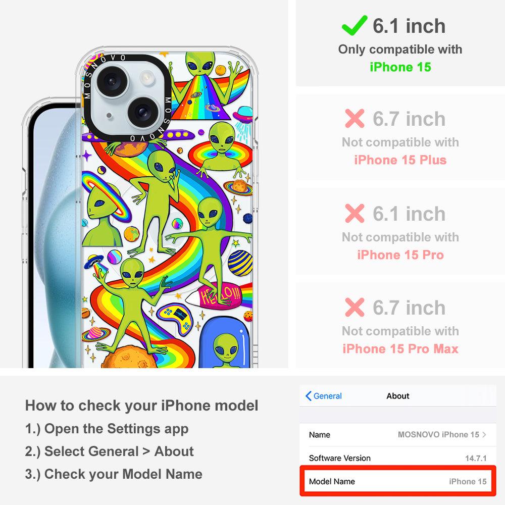 Funny Alien Phone Case - iPhone 15 Case - MOSNOVO