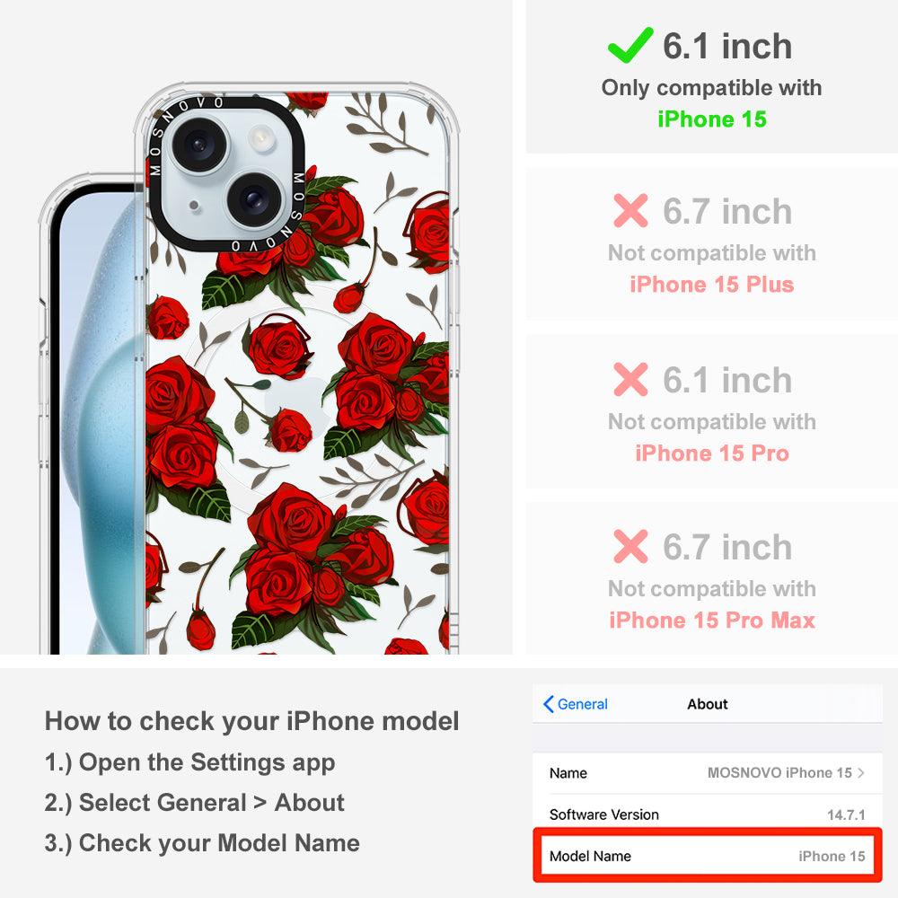 Simply Red Roses Phone Case - iPhone 15 Case - MOSNOVO