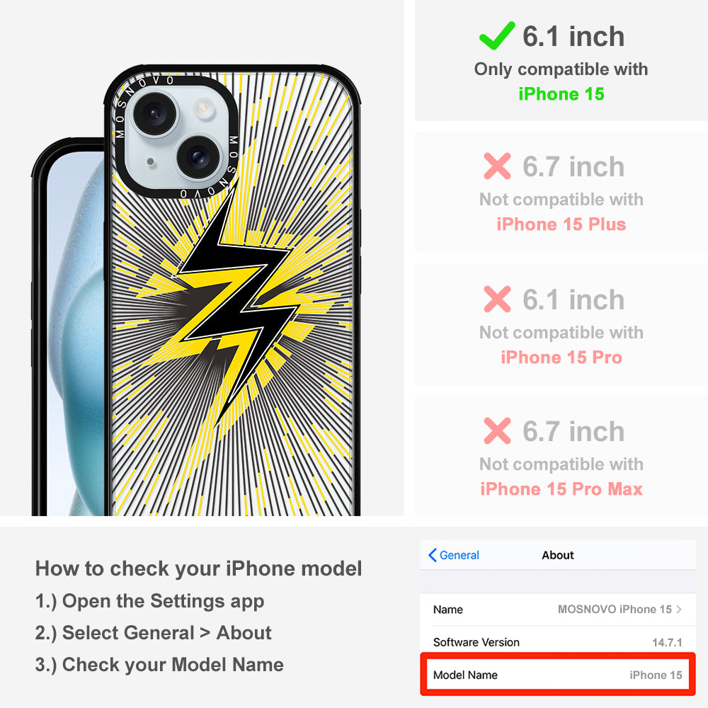 Lightning Bolt Phone Case - iPhone 15 Case - MOSNOVO