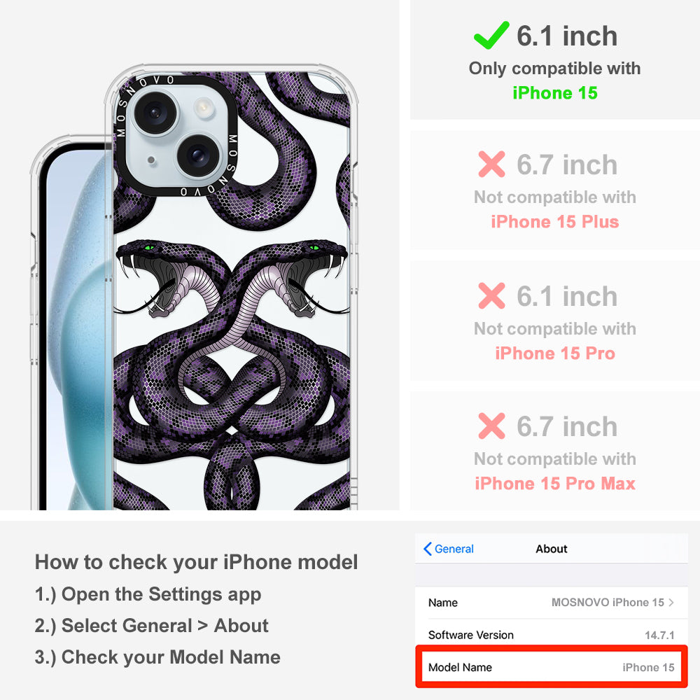 Mystery Snake Phone Case - iPhone 15 Case Clear