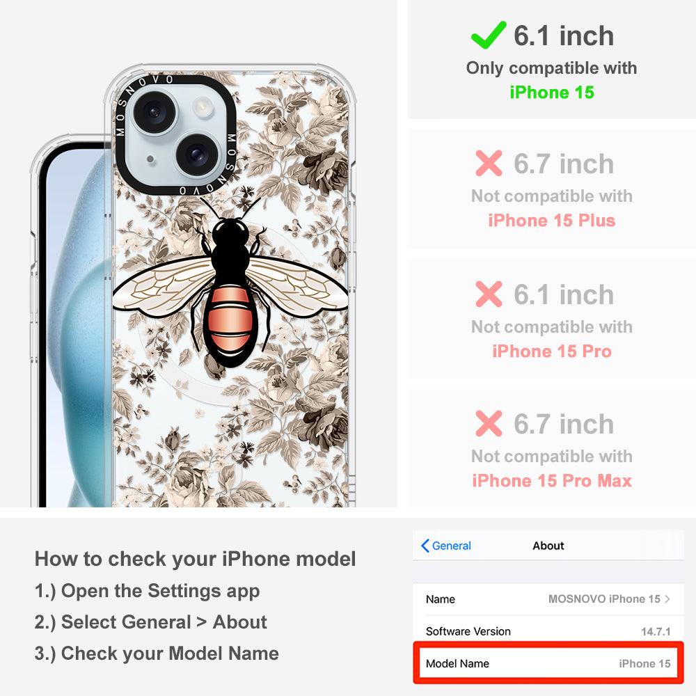 Vintage Bee Phone Case - iPhone 15 Case - MOSNOVO