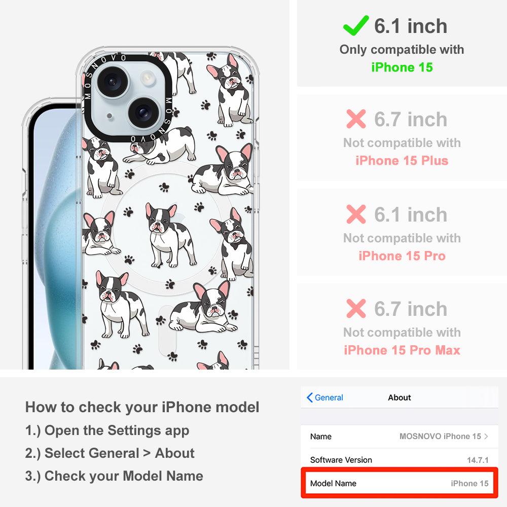 French Bulldog Phone Case - iPhone 15 Case Clear With Magsafe