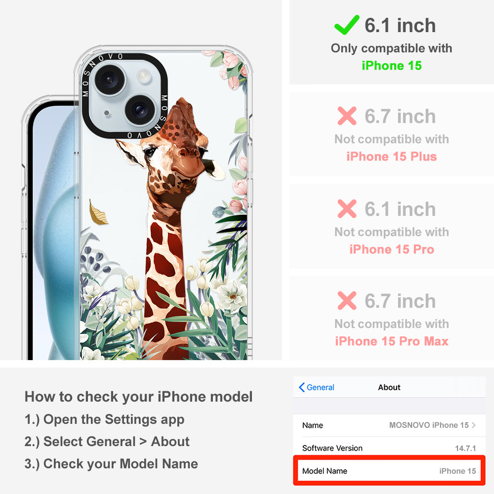 Giraffe In The Garden Phone Case - iPhone 15 Case - MOSNOVO