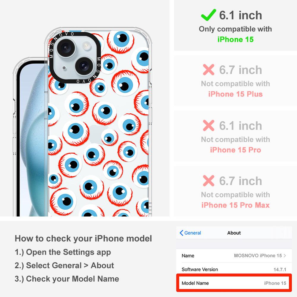 Scary Eyeball Phone Case - iPhone 15 Case - MOSNOVO