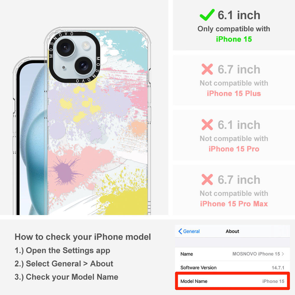 Splash Paint Phone Case - iPhone 15 Case Clear With Magsafe